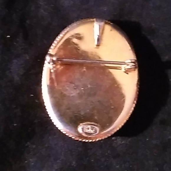 HOBE VINTAGE CAMEO SIGNED RHINESTONES BROOCH/NECKLACE - Picture 5 of 14